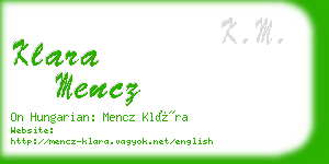 klara mencz business card